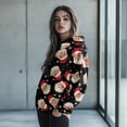 thumbnail image 2 of COEQINE Women's Hoodies Tops Sweatshirts Pullover Oversized Loose Crewneck Fit Soft Fashion Y2K Long Sleeves Casual Wear Christmas Santa Claus Black Lightweight Outfits Clothes, M, 2 of 7