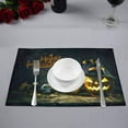 thumbnail image 2 of MKHERT Happy Halloween Decoration Pumpkin Jack Lantern with Burning Candles Placemats Table Mats for Dining Room Kitchen Table Decoration 12x18 inch,Set of 4, 2 of 4