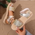 thumbnail image 6 of Wovix Women's Sandals Bling Rhinestone Dressy Platform Ankle Buckle Sandals Indoor Outdoor Shoes Gold 35, 6 of 9