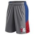 thumbnail image 2 of Men's Fanatics  Gray Philadelphia 76ers Practice Performance Shorts, 2 of 3