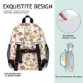 thumbnail image 4 of Mushroom and Flower White Pattern Backpack for School, Cute School Bag with Adjustable Shoulder Straps and Padded Back, 15"x11.42"x5.5", 4 of 4