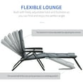 thumbnail image 4 of CoSoTower Chaise Longue Pliable, Chaise Longue de Patio Inclinable avec Dossier Réglable à 6 Positions, Gris, 4 of 7
