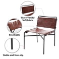 thumbnail image 6 of Retro Leather Leisure Chair Set of 2, Modern Antique Brown PU Armless Accent Chairs with Black Metal Legs, Water-Resistant & Breathable for Living Room & Leisure Areas, 25.6"W x 21.7"D x 28.3"H, 6 of 6