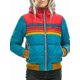 thumbnail image 1 of Womens Rainbow Zip-up Winter Down Casual Striped Hooded Puffer Coat, 1 of 3