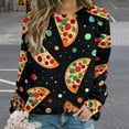 thumbnail image 2 of Sweatshirt For Womens Crewneck Fun Pizza Hoodies Teen Girls Cute, 2 of 7
