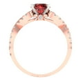 thumbnail image 4 of Clara Pucci 14K Rose/White Gold 1.42ct Garnet Solitaire with Accents Ring, 4 of 8