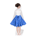 thumbnail image 4 of Vestido de Niña Azul Encaje Corazón Botón Perla Elegante Princesa Fiesta Certamen 7 Años, 4 of 13