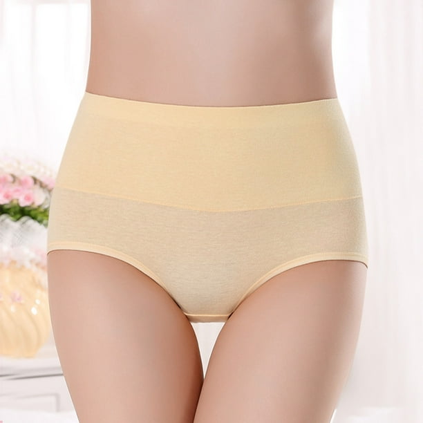 XZNGL Cotton Womens Underwear Womens Fashion Basic Elastic Comfortable  Solid Color Cotton Underwear 100% Cotton Underwear 