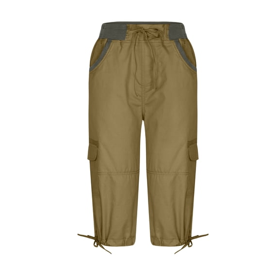 Women's Summer Casual Lace UP High Waist Short Pants With Pocket Female Stretch Solid Color Short Trousers Lady Soft Fit Capri Shorts