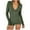 Army Green, variant on Maean Jumpsuits for Women Knit V Neck Long Sleeve Stretch Casual Slim Button Overalls Solid Color Comfy Rompers
