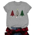 thumbnail image 4 of larppty Christmas Tree Shirt for Women Merry Christmas Printed T-Shirts Short Sleeve Holiday Tee Xmas Gift Tops (Light Gray, S), 4 of 7