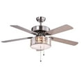 thumbnail image 2 of Warehouse of Tiffany Kimalex 52-inch 3-light 5-blade Lighted Ceiling Fan with Wood Nickel Crystal Shade Satin Nickel Pull Chain, 2 of 5