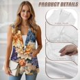 thumbnail image 5 of Psesaysky Retro Flower Print Womens Casual Blazers Open Front Sleeveless Work Office Suit Jackets Blazer Lapel Collar Suit Vest with Pockets, Size 3XL, 5 of 6
