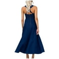 thumbnail image 5 of Rciityk Denim Dress for Women Summer Wide Strap Sleeveless V Neck Maxi Dress Casual Vacation Beach Jeans Dress, 5 of 8