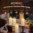 thumbnail image 3 of PChero Rechargeable Blow Out Candles with Remote and Timer, LED Flickering Flameless Candles, Battery Operated Pillar Candles for Christmas Halloween Table Wedding Home Decor, Long Lasting, Set of 4, 3 of 12