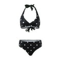 thumbnail image 5 of Aayomet Maillot de Bain pour Femmes 2 Pcs Bikini Imprimé Ensemble Bikini (Noir, G), 5 of 5
