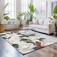 thumbnail image 3 of 5'x7' Area Rugs, White Magnolia Indoor Outdoor Area Rug for Living Room Bedroom, Spring Floral Blossom Flowers Plants Light Blue Washable Bathroom Rugs Kitchen Floor Carpet Mats Home Decor Aesthetic, 3 of 8