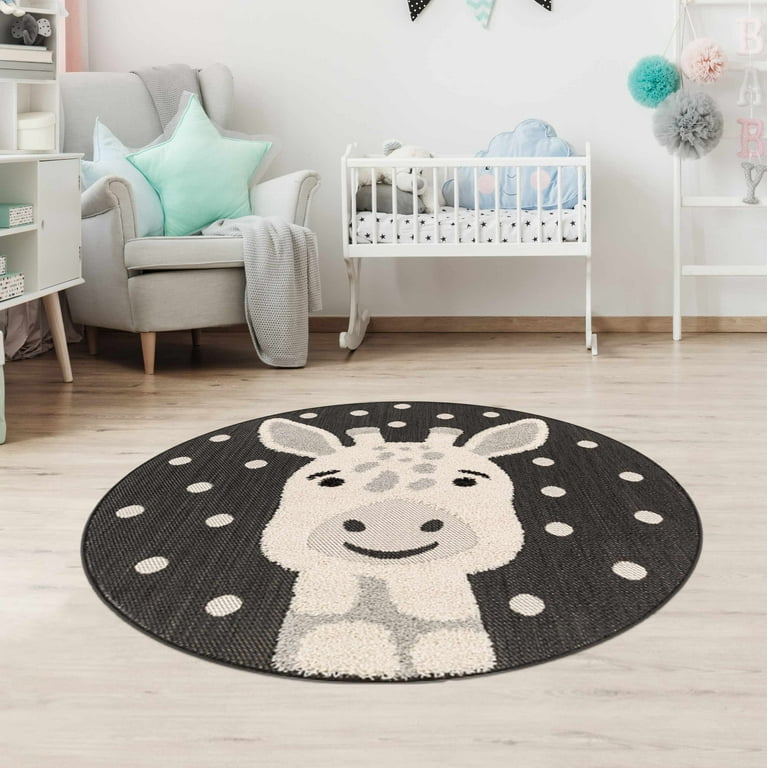 Yzrwebo Dog Shadow Round Rug 3 ft Sunset Dusk Soft Round Area Rug Floor  Mats Washable Non Slip Indoor Circle Rugs for Kids Room Living Room Sofa