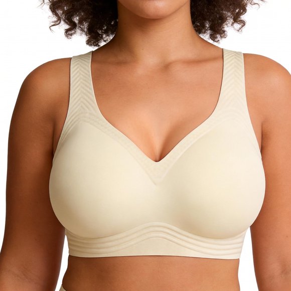 Sostén Soft Intention Wireless sin costuras beige de cobertura total