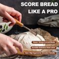 thumbnail image 3 of Herramienta para cortar pan de primera calidad, herramienta para marcar masa para pan hecha a mano, herramienta para marcar pan con cubierta de cuero (5 cuchillas), 3 of 5