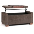 thumbnail image 3 of Pemberly Row 42 " Lift Top Storage Ottoman - Deep Umber Brown Polyester Fabric, 3 of 5