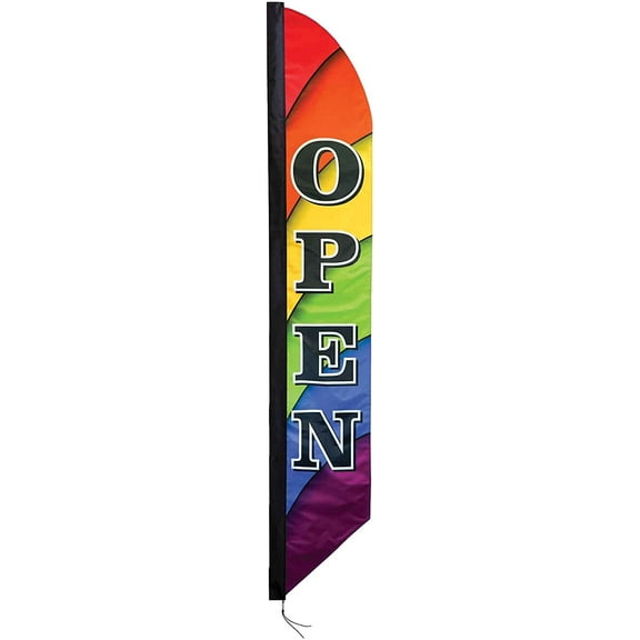 In the Breeze 4546 — 8-foot Heavy Duty Open Double-Sided Feather Banner, Outdoor Business Banner