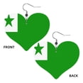 thumbnail image 2 of Leather Heart Earrings Dangle For Women Flag Of Esperanto Love Earrings Drop For Women, 2 of 6