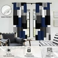 thumbnail image 3 of Navy Blue and Black Window Curtain Grey Gray White Geometric Abstract Mens Boys Teen Minimalist Art Living Room Bedroom Window Drapes Treatment Fabric 1 Pair Home Decor, 42" W x 84" L, Modern, 3 of 6