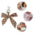 thumbnail image 3 of Unique Bargains 1 Pc Fashion Bow Scarf Polka Dot Print Handbag Charm Bag Accessories Coffe Color, 3 of 5