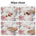 thumbnail image 4 of WYYP  Light Pink Floral Round Tablecloth Summer Vintage Wildflower Table Cloth Polyester Rose Floral Table Cover Green Leaf Tablecloth for Picnic Camping Dining Use White, 4 of 7