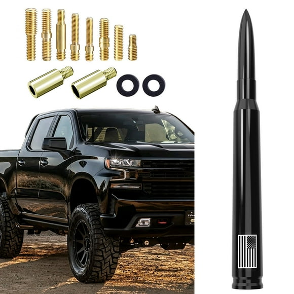 Antena Car Bullet Engirette 7 con bandera estadounidense para Chevy Silverado