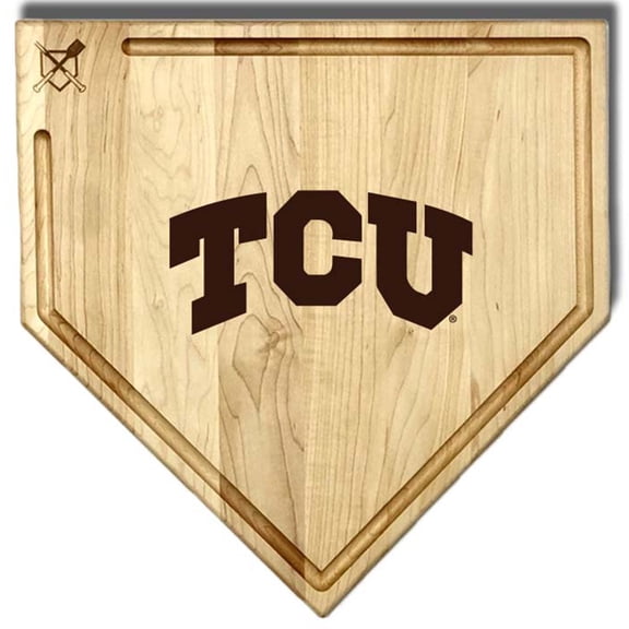 Baseball BBQ  TCU Horned Frogs 17" x 17" Home Plate Cutting Board With Trough