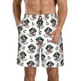 thumbnail image 2 of Uemuo Pirate Puppy Pattern Men's Swim Trunks Hawaiian Beach Bathing Suit Swimsuits Beach Quick-Dry Shorts with Pockets-Small, 2 of 9