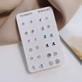 thumbnail image 4 of Juego de 12 pares de pendientes de plata, pendientes sencillos que combinan con todo, estilo de moda para mujeres estudiantes, pendientes pequeños populares, 4 of 5