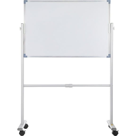 Double-Sided Mobile Whiteboard 36x24 Inch - Adjustable Height Rolling Dry Erase Board with 360° Rotation, Lockable Wheels for Office, Classroom & Home