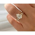 thumbnail image 4 of 2.50 CT Pear Cut Moissanite Stone Engagement Ring With Matching Band | Bridal Set | 18K Gold Wedding Ring Set | Anniversary Ring Set For Her, 4 of 4