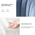 thumbnail image 4 of Tina's Home Velvet Wingback Accent Chair Upholstered Makeup Vanity Chair Bedroom Living Room Slate-Blue, 4 of 8