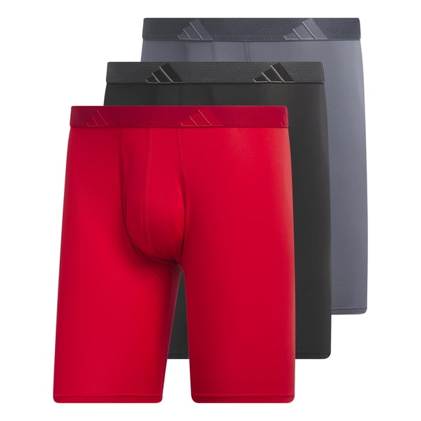 Calzoncillos tipo bóxer adidas Long Performance, 9 pulgadas, paquete de 3