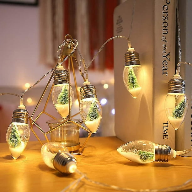 7ft Christmas Snow Globe String Lights With 10 Led Fairy Bulb
