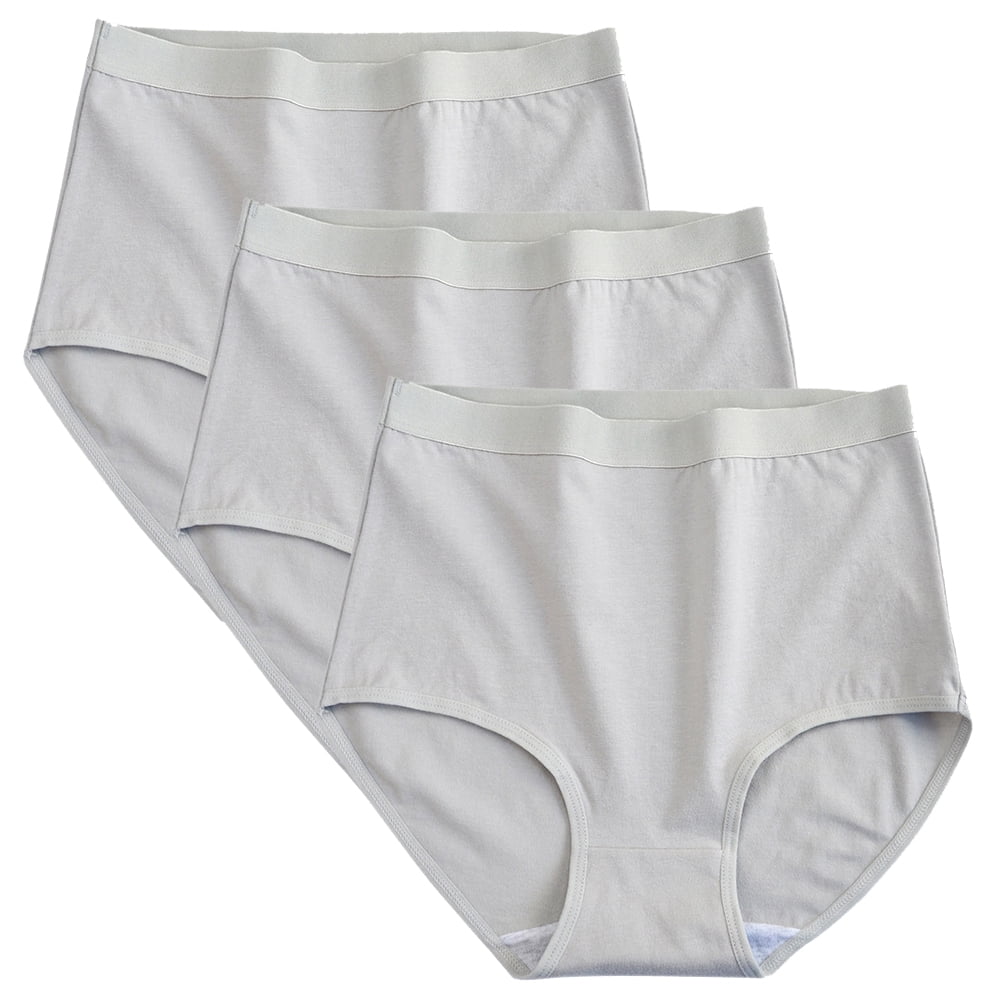 Noyal 3 Pack Women High Waist Cotton Underwear Big Size Ladies Comfort Soft Full  Briefs Panties 