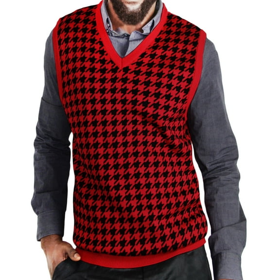Blue Ocean Mens Houndstooth Sweater Vest (sv-777)