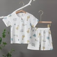 thumbnail image 4 of NOLDARES Toddler Baby Boy Clothes for Boys Cute Summer Short Sleeve T-Shirt Tops Shorts Clothes Sets Baby Boy Outfits(Light Blue,3-4 Years), 4 of 4
