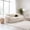 Beige, variant on 84 Inch Modern Faux Fur Sofa with Ball Pillow, Cream White Luxury Cloud Couch for Living Room