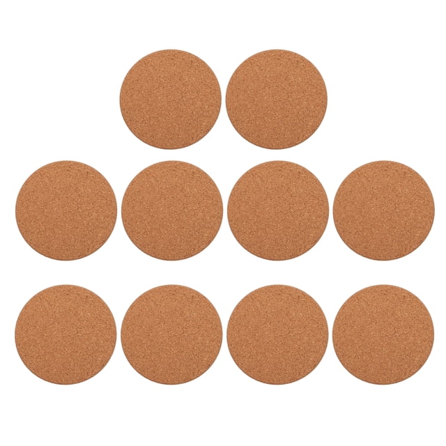 10 Pcs Coussinets de Tasse Ronds Antidérapants Imperméables en Liège pour Absorption d'Eau et Isolation Thermique
