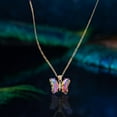 thumbnail image 4 of JingChun Dainty Butterfly Necklace with Birthstones Gold Plated Pendant 16" Chain Birthday Jewelry Gift for Girlfriend Mom Daughter, 4 of 6