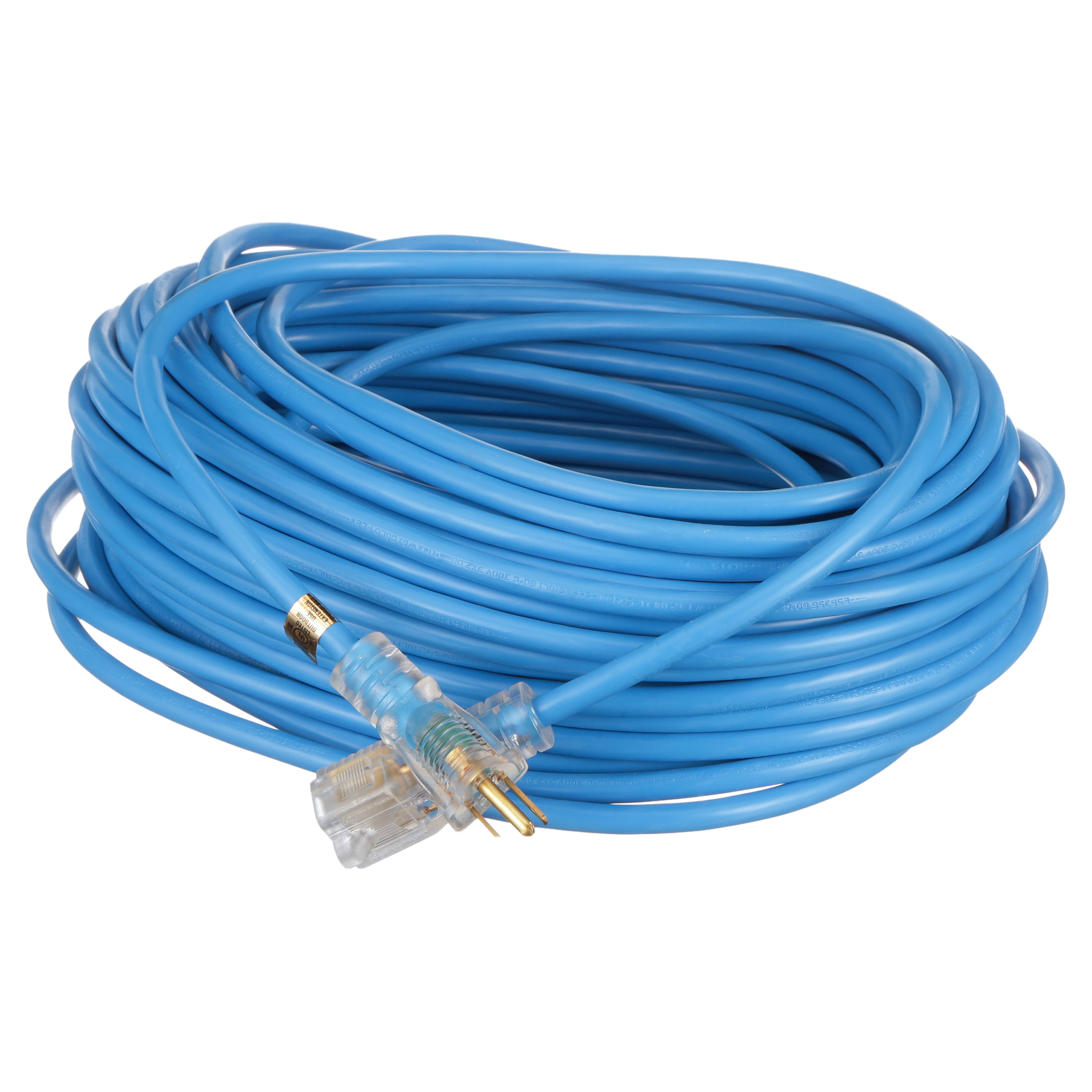 Coleman Cable 2469SW8806 14 Gauge 100 ft Blue 1 Outlet Outdoor Extension Cord