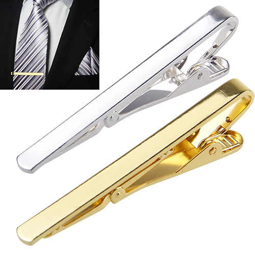 Gentlemen Decors Tie Clip Men Metal Copper Silver Gold Tone Simple Necktie Clasp 