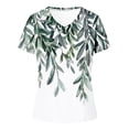 thumbnail image 3 of Camiseta de Manga Corta de la Mujer con Cuello en V Causal, Camiseta de Estante de Imitación de Moda de Verano, 3 of 5