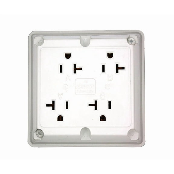 Leviton 20 Amp, 125 Volt, Industrial Series Extra Heavy Duty Grade, 4-In-1 Receptacle, Straight Blade, Grounding, 21254-W, White