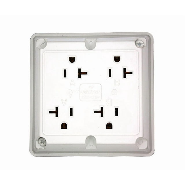 Toma eléctrica Leviton Industrial 20A 125V 4 en 1 blanca
